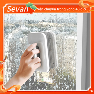 [Hàng Sẫn] Bộ lau kính nam châm, Từ Tính Lau Cửa Sổ, có dây an toàn dài 2m5 Sevan