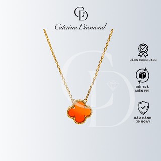Dây chuyền nữ Caterina Diamond Lucky Four Leaf Gold Necklace With Pink Stone 6403RD