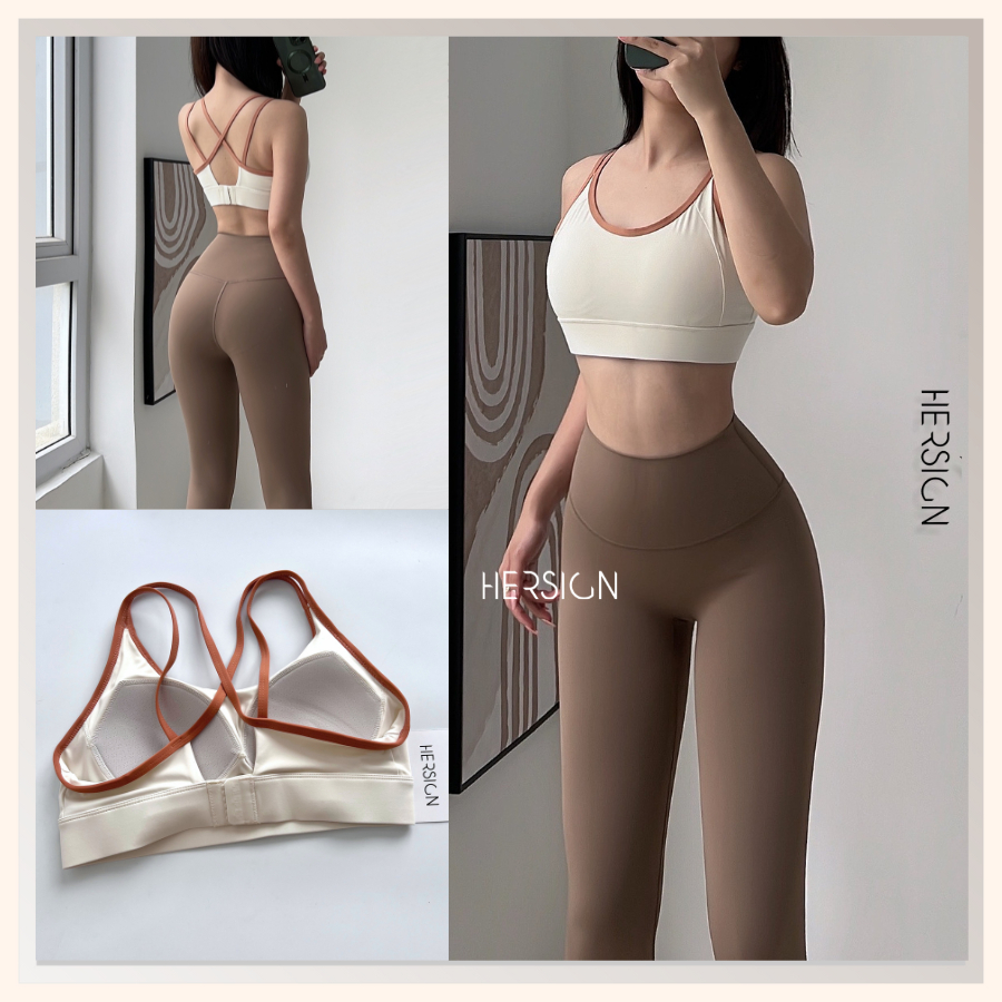 Set đồ tập yoga nữ Đồ tập gym nữ Áo bra quần legging HERSIGN-SMIXB32L20A BST HERSIGN CORELYNE