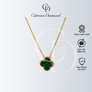 Dây chuyền nữ Caterina Diamond Lucky Four Leaf Gold Necklace With Green Stone 6403GR