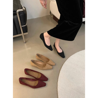 [ORDER] BEIFUNI Giày búp bê đế bằng mũi vuông phong cách Hàn Quốc đa năng mùa xuân thu 2024