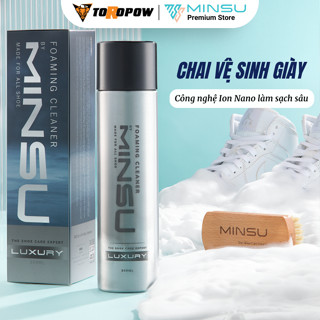 Chai Xịt Vệ Sinh Giày LUXURY Bọt Tuyết NANO MINSU M5955 Giặt Khô Siêu Tốc Bảo Vệ Giày Khỏi Bị Ố Vàng, Phai Màu