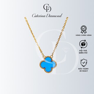 Dây chuyền nữ Caterina Diamond Lucky Four Leaf Gold Necklace With Blue Stone 6403CB