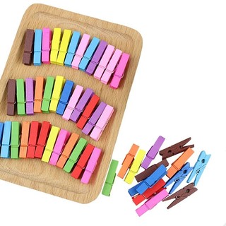 Kẹp gỗ màu bộ 10 chiếc (3,5cm x 0,7cm)