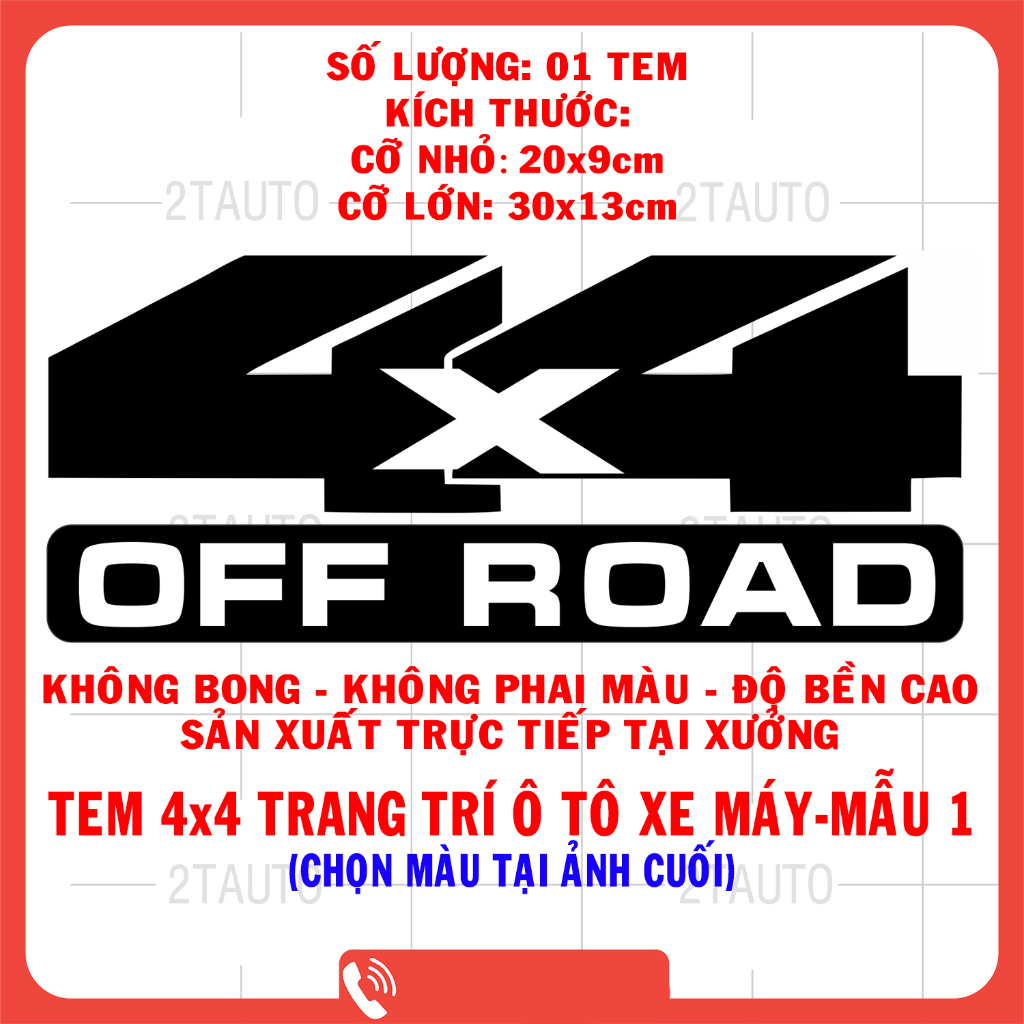 Sticker tem 4WD, logo tem 4WD, 4x4 dán trang trí ô tô xe hơi chống nước,chống phai màu, mẫu đa dạng 