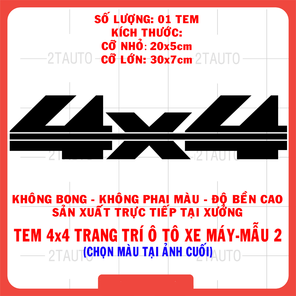 Sticker tem 4WD, logo tem 4WD, 4x4 dán trang trí ô tô xe hơi chống nước,chống phai màu, mẫu đa dạng 