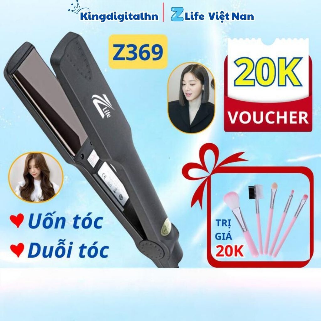 Máy là tóc, duỗi tóc thẳng chính hãng Zlife Z369, Máy tạo kiểu tóc, uốn tóc 4 mức nhiệt không ít hư tổn tóc