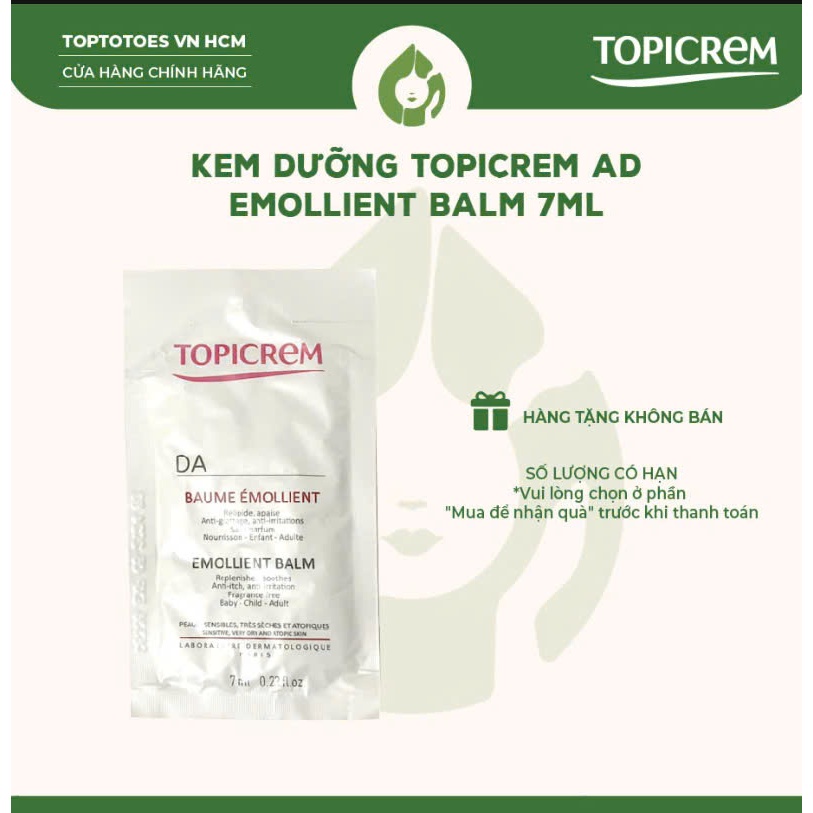 Kem dưỡng Topicrem DA Emollient Balm 7ml [QUÀ TẶNG KHÔNG BÁN]