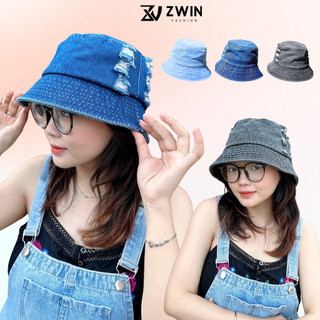 Mũ Bucket Jean Tua Rua Vành Tròn Nón Tai Bèo Rách Chống Nắng Chất Denim Cao Cấp Dày Dặn Form Unisex Nam Nữ N224