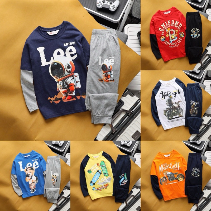 Bộ dài tay bé trai size đại Janshop, set bộ  thu đông dài tay cho bé trai size đại 23-57kg, BDTD036