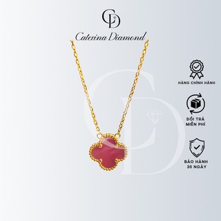 Dây chuyền nữ Caterina Diamond Gold Necklace With Four Pink Mother Of Pearl Leaves 6043PI