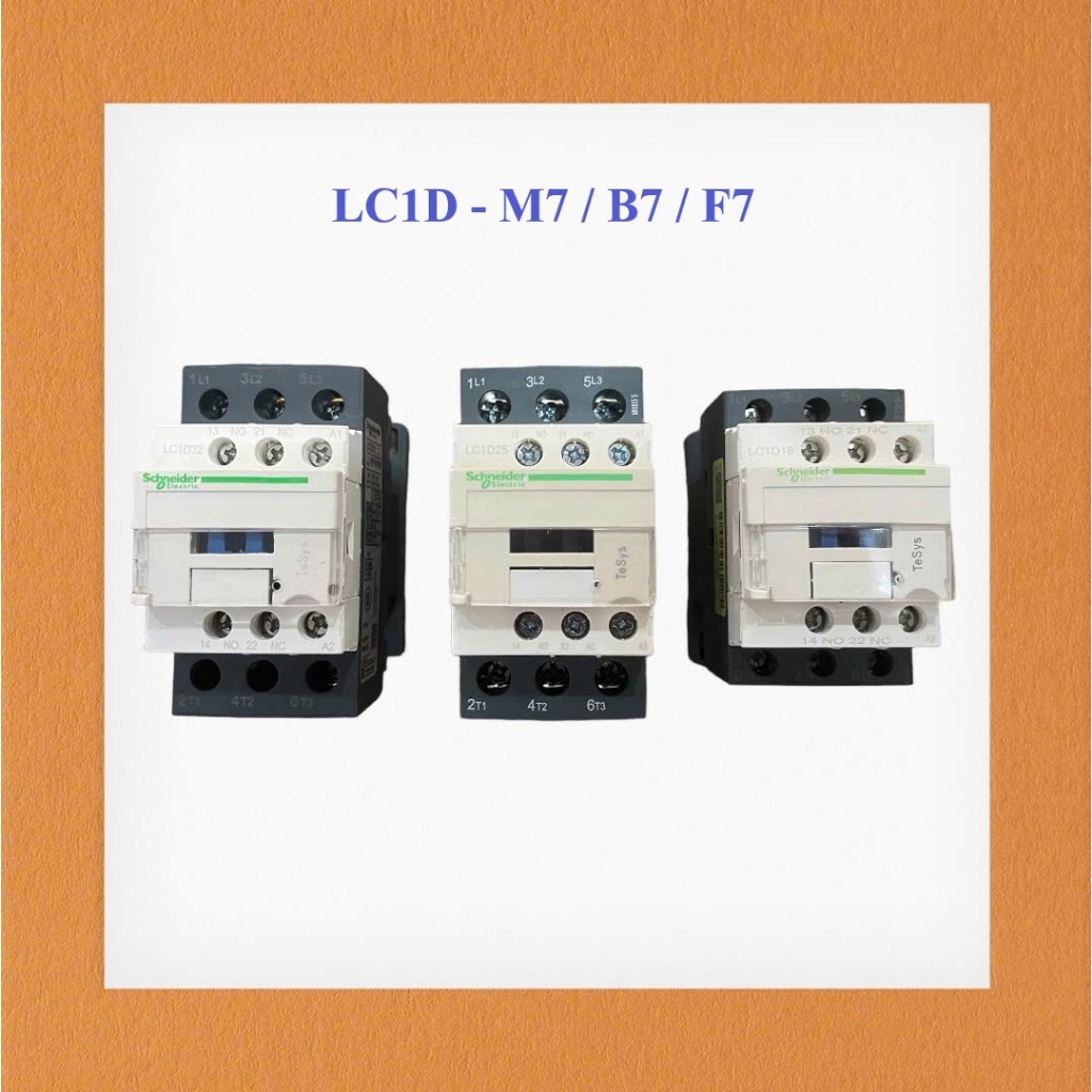 Contactor Schneider 18A , 25A, 32A - 24VAC, 110VAC, 220VAC Khởi động từ schneider LC1D