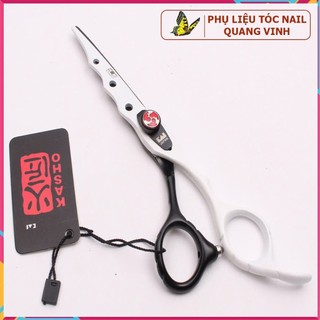 Bộ kéo cắt tóc Kasho HA 03 đen trắng (kéo tay phải)