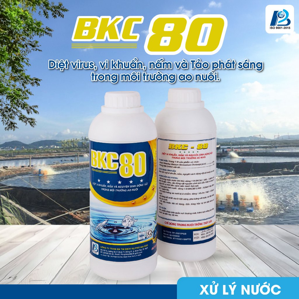 BKC 80 – Diệt vi khuẩn, nấm và nguyên sinh động vật trong môi trường ao nuôi