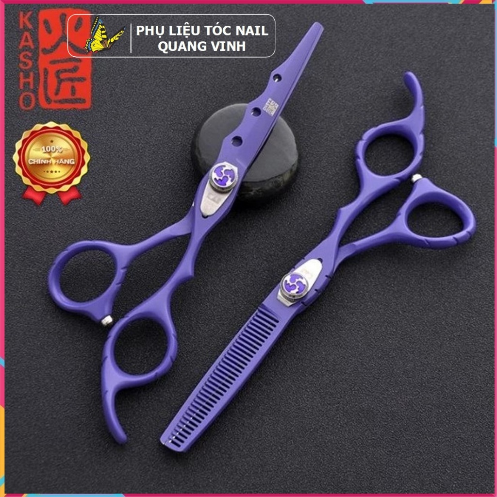 Bộ kéo cắt tóc Kasho HA 03 tím 6in (kéo tay phải)