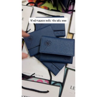 Ví Nữ Mini Saffiano Khắc Tên Theo Yêu Cầu Ví Ngắn Nữ Kháng Nước Tặng Hộp Túi Thiệp Quà