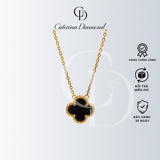Dây chuyền nữ Caterina Diamond Black Four Leaf Gold Necklace 6403BL