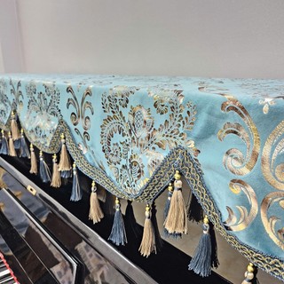 Khăn phủ đàn Piano màu xanh