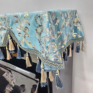 Khăn phủ đàn Piano màu xanh