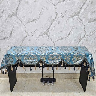 Khăn phủ đàn Piano màu xanh