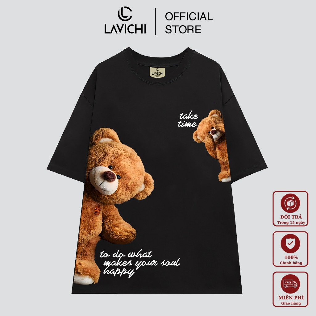 Áo Thun Local Brand Unisex CUTE TEDDY Premium 100% Cotton LAVICHI - LC127