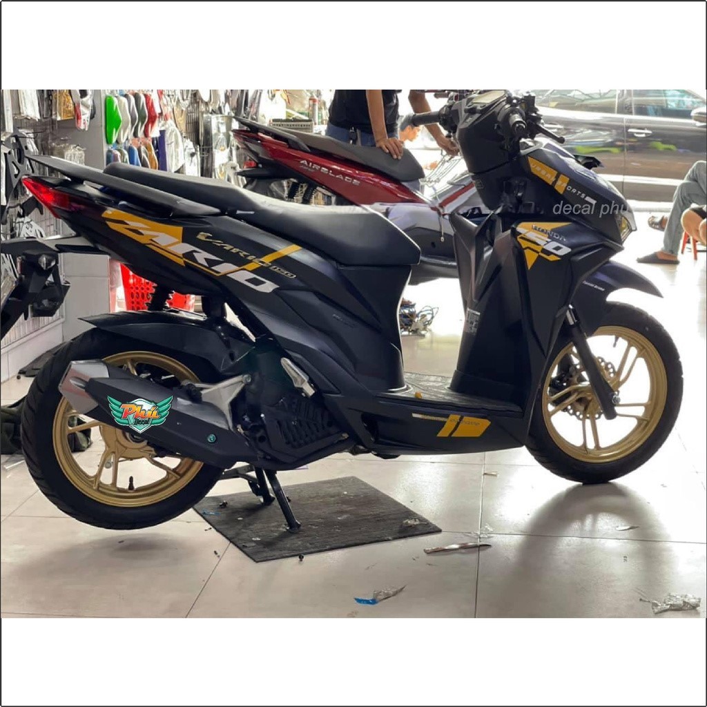 Tem Rời Vario đen nhám vàng (J)