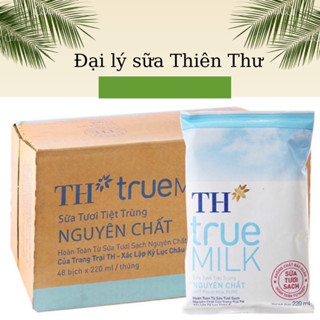 Thùng sữa bịch TH TRUE MILK nguyên chất không đường 220ml - date 4/2026