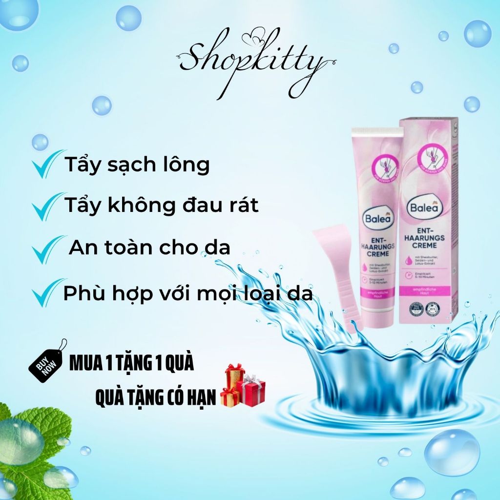 Kem tẩy lông Balea kem tẩy lông vùng kín nách tay chân bikini an toàn triệt lông vĩnh viễn cam kết k