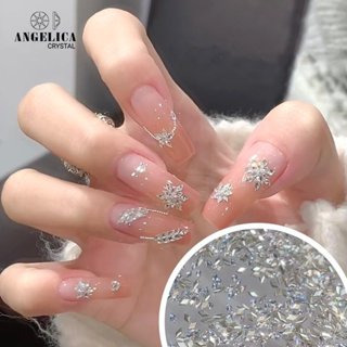 Set đá hình thoi khối  chân bằng giả úc mini siêu nhỏ đính nails chân vàng trang trí móng khoảng 100 viên ANGELICA