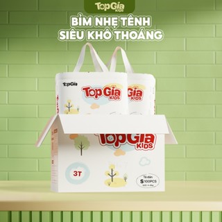 1 Thùng Combo 2 bịch bỉm Topgiakids siêu thấm hút, pH<7 an toàn cho da bé, đai chun đệm mây