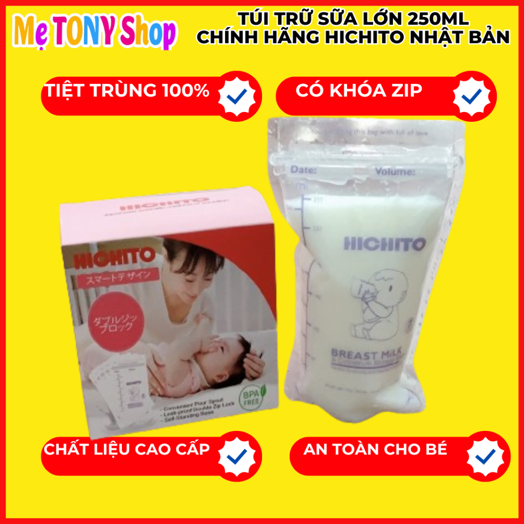[Đã Tiệt Trùng 100%] Túi Trữ Sữa Mẹ 250ml HICHITO-ICHIKO(Cam Kết Chính Hãng)