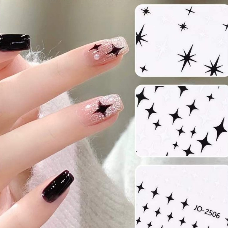sticker trang trí móng hình sao dọc