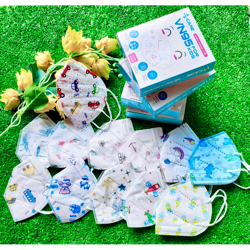 ✅  Sét 100 cái [ 10 hộp ] Khẩu y tế N95 VN95 cho bé dưới 5 tuổi kháng khuẩn cao cấp