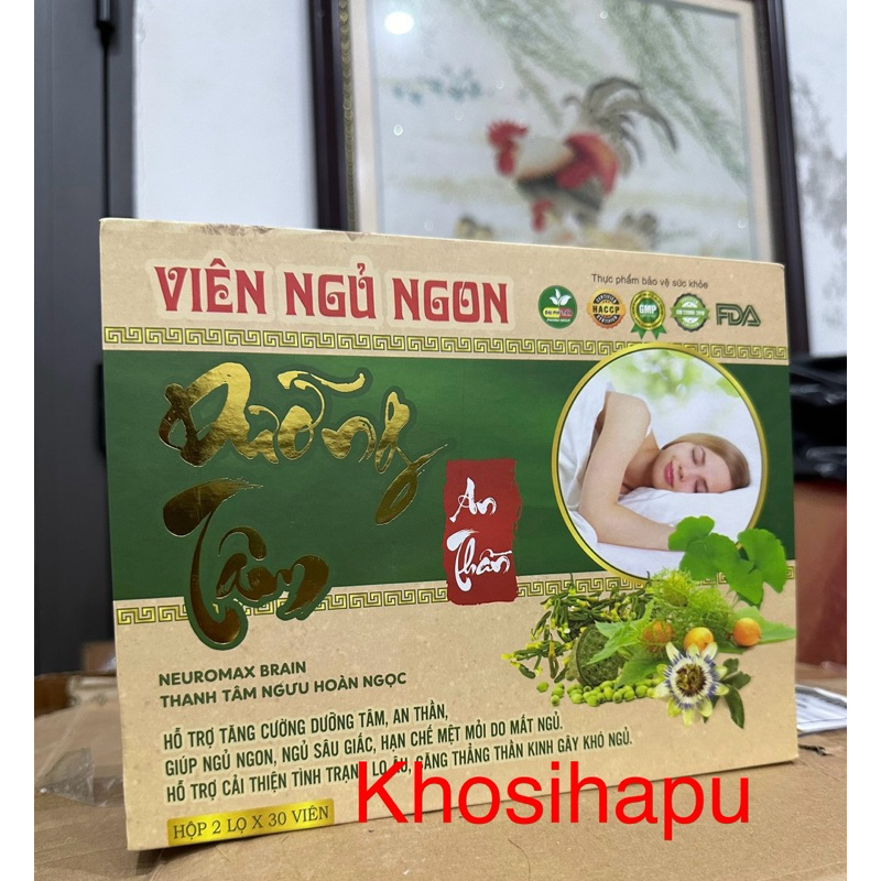 Viên uống Ngủ ngon dưỡng tâm an thần giúp giảm stress an thần cho giấc ngủ ngon khoẻ mạnh 60 viên chính hãng