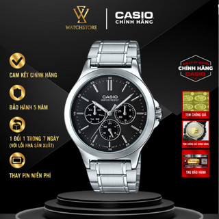 Đồng Hồ Nam MTP-V300D-1AUDF Dạ Quang 6 Kim Màu Đen Mặt Kính Khoáng 41.5mm Chống Nước Dây Kim Loại Chính Hãng Casio
