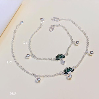 Bộ lắc tay lắc chân bạc thật mặt hoa sen mẫu mới tuyệt đẹp