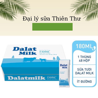 Thùng 48 hộp sữa DALAT MILK có đường/ít đường/không đường 180ml