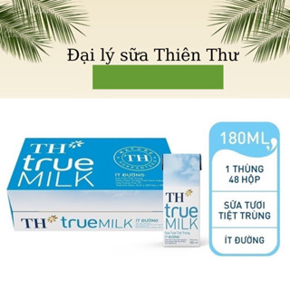 Thùng 48 hộp sữa TH truemilk có đường/ít đường/không đường 180ml - date 7/2025