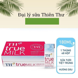 Thùng sữa tươi TH TRUE MILK hương dâu 180ml - date 1/2026