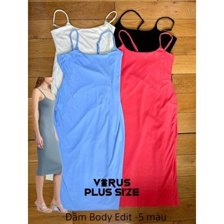 [virusplussize]Đầm Body 2 dây 0pen Edit xuất xịn bigsize