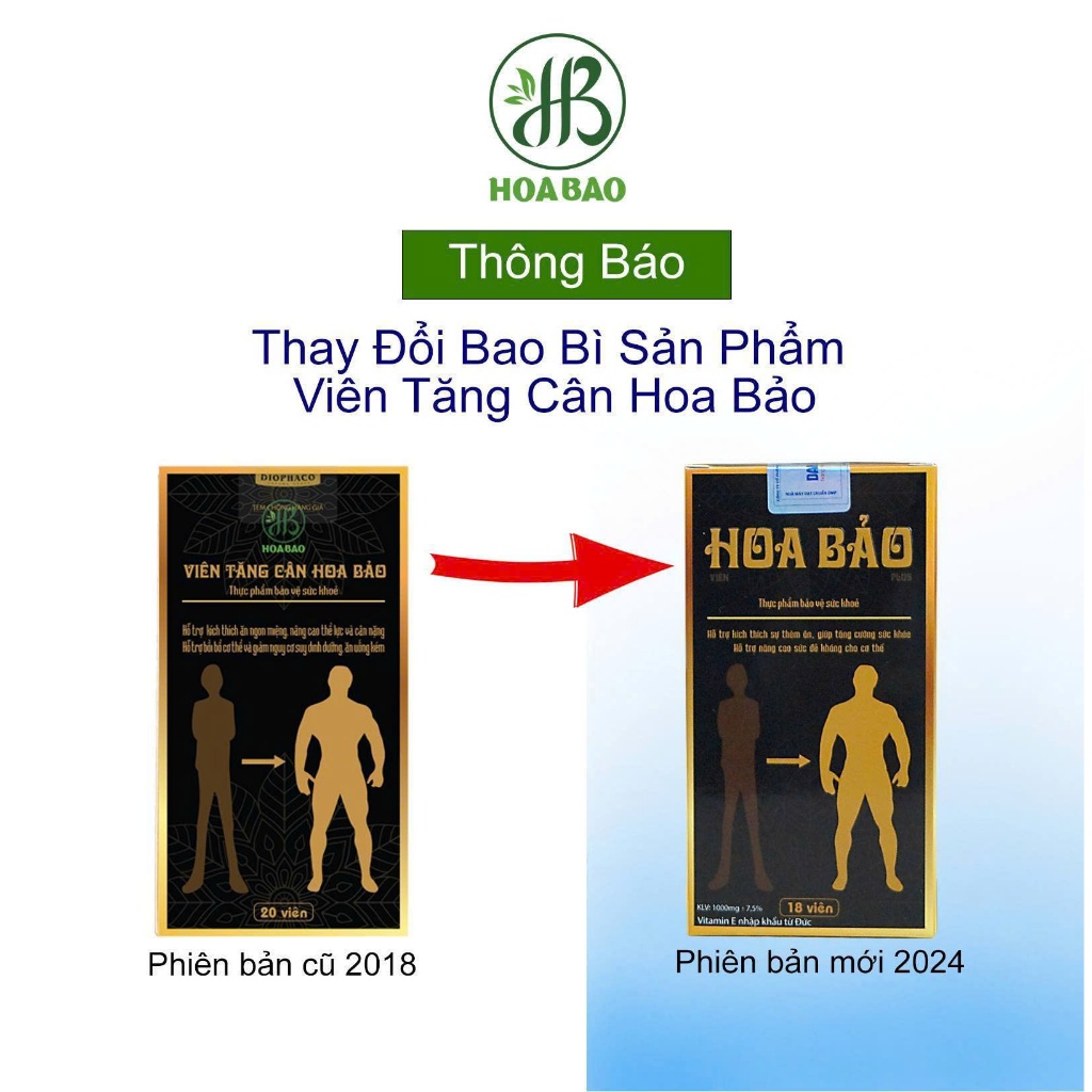Tăng Cân Hoa Bảo Chính Hãng Uống Thảo Mộc Tăng Cân Cho Người Gầy cơ địa khó tăng Lâu Năm