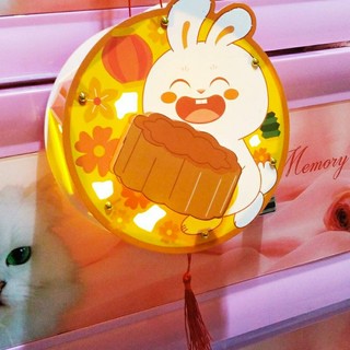 Lồng đèn trung thu Thỏ hoạt hình đáng yêu đã lắp ráp (nhiều mẫu) có kèm đèn và tay cầm
