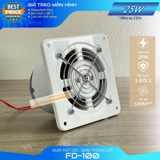 Quạt Hút Gió FD-100 - Hút Gió Nhà Bếp , Nhà Tắm , Nhà Vệ Sinh - Ông Gió Đường Kính 9,3cm
