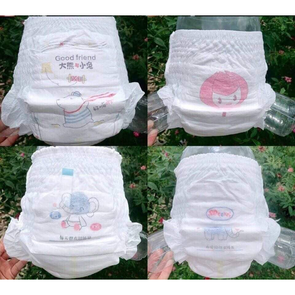 (TPHCM) combo 50 bỉm TẢ quần TRẦN size M L XL XXL XXXL tả bỉm quần  bo mông siêu thấm hút