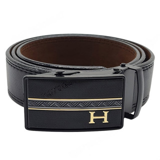 Thắt lưng nam giá tốt da PU DHM-234 | Đầu khoá con lăn đen nhám | giao mặt ngẫu nhiên | Bảo hành 12 tháng