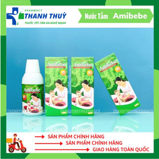 AMIBEBE [Chai 250ml] Nước Tắm Thảo Dược Cho Trẻ Sơ Sinh Và Trẻ Nhỏ Phòng Và Hỗ Trợ Rôm Sảy, Mụn Nhọt, Lở Ngứa