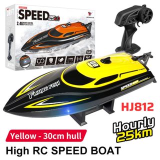 Tàu Thuyền Cano Điều Khiển Từ Xa HJ812 Tốc Độ 25km/h Chống Lật Chống Nước Cảnh Báo Pin Yếu Speedboat