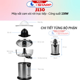 [HỎA TỐC] Máy vắt cam Sharp EJ-J130-ST - Hàng chính hãng
