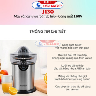 [HỎA TỐC] Máy vắt cam Sharp EJ-J130-ST - Hàng chính hãng