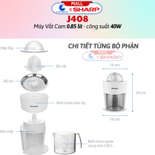 [HỎA TỐC] Máy vắt cam Sharp EJ-J408-WH - Hàng chính hãng